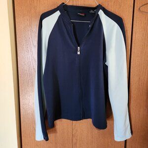 Women's New York Jean Co.Zip -up Athletic Jacket M. Blue Excellent